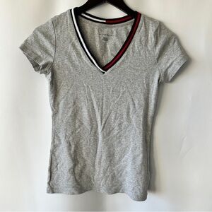 Tommy Hilfiger Women’s Grey V-Neck T-Shirt Size XS